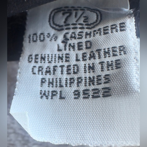 Genuine Leather Cashmere Lined Gloves Alfani Women Size 7 1/2 - Picture 3 of 4